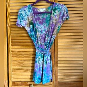 Tie dye tunic blouse